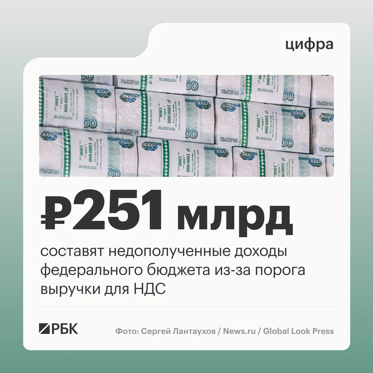 Согласно пояснительной записке к законопроекту, сохранение порога выручки 20 млн руб. для перехода на НДС до 2029 года приведёт к недополучению доходов бюджета в 251,1 млрд руб., причём основная часть потерь ожидается в 2028–2029 годах.