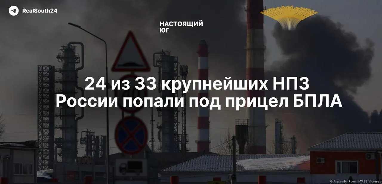 С начала полномасштабной войны по российским нефтеперерабатывающим заводам нанесено не менее 158 ударов. По оценкам аналитиков, выведена из строя четверть всех перерабатывающих мощностей страны, а объемы переработки опустились до уровня 2009 года.